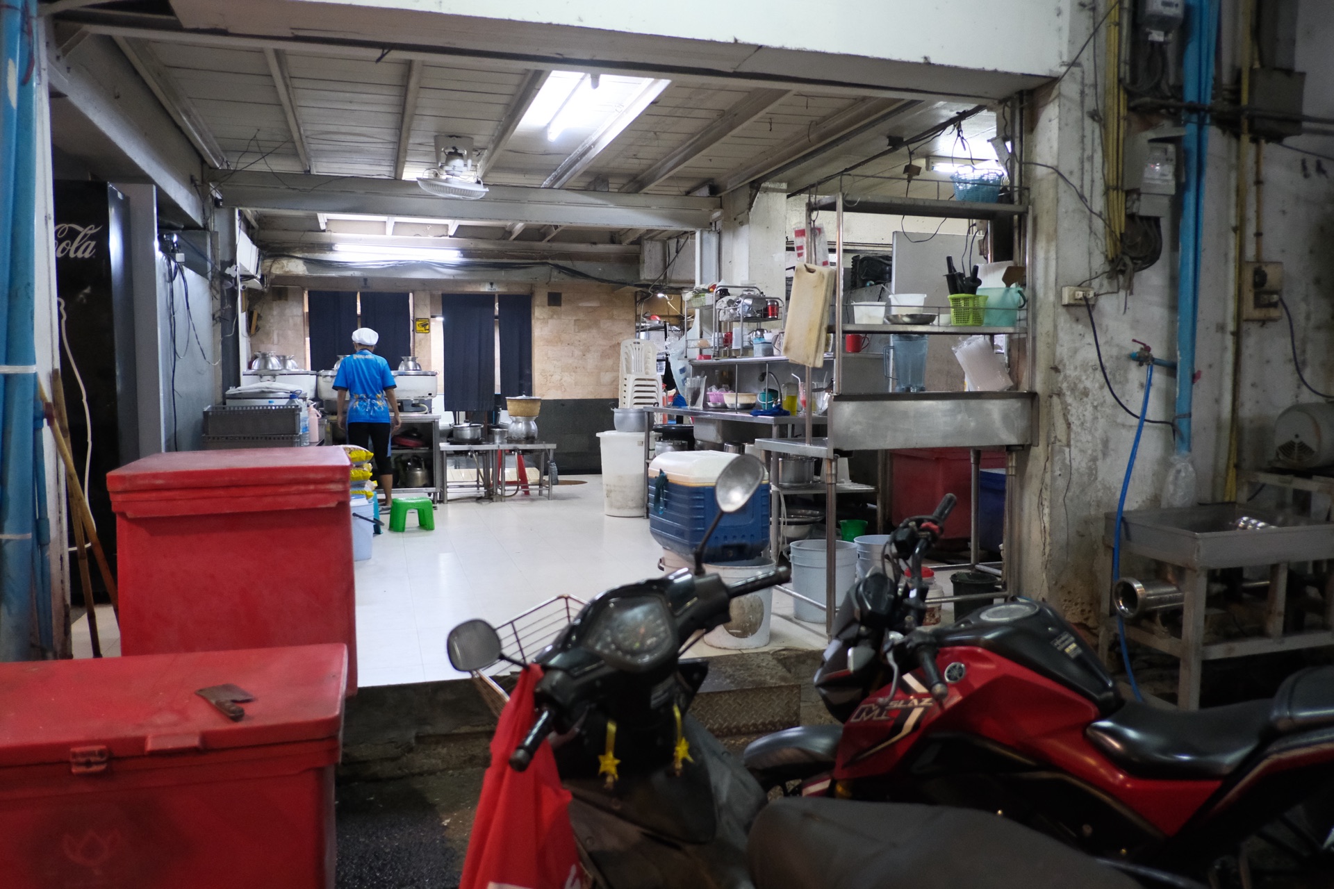 Bikes lined up in the showroom